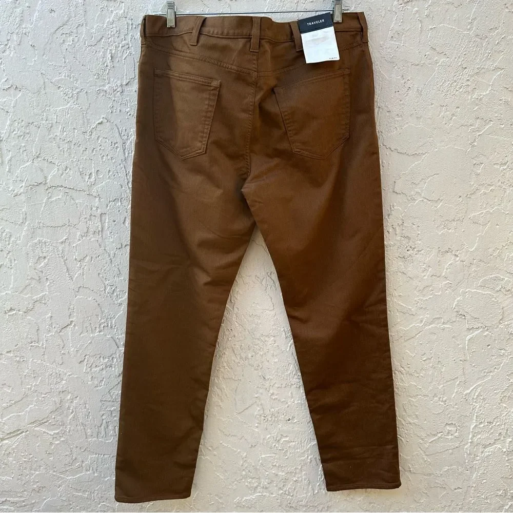 BANANA REPUBLIC Jeans Men 40/34 Traveler Slim Fit Tapered Stretch Brown‎